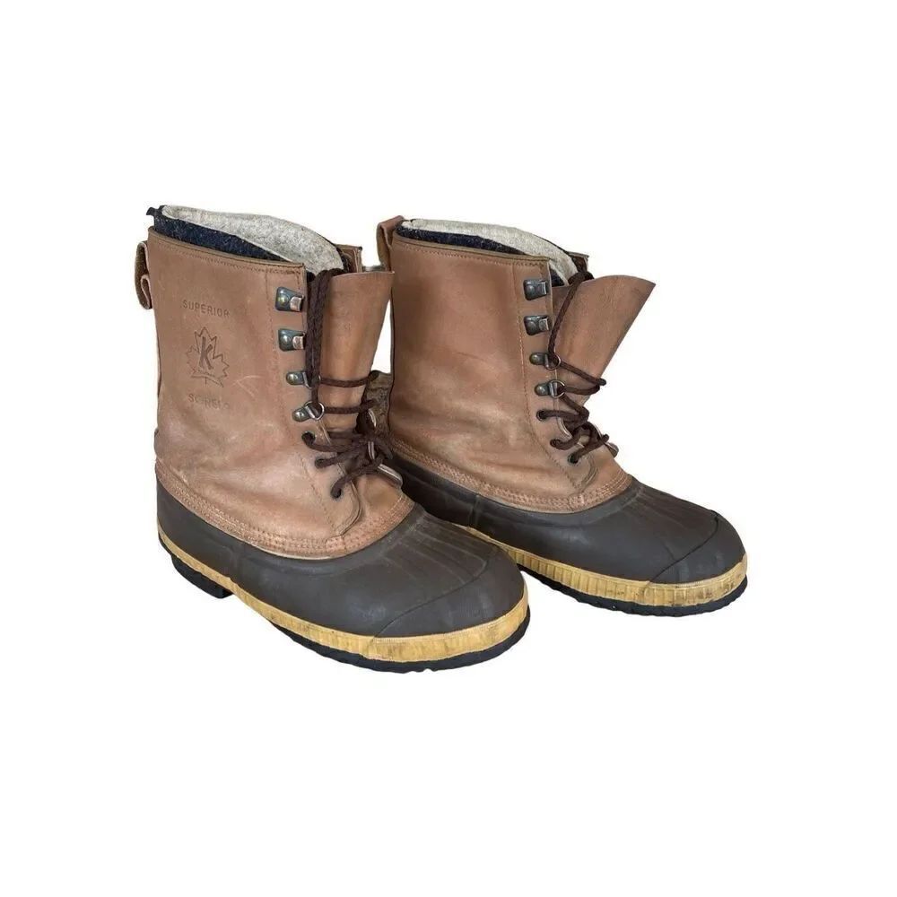 Sorel Mens Brown Tan Waterproof Leather Rubber Winter Snow Boots Size 67